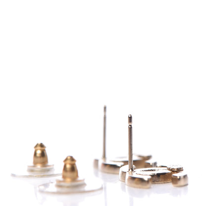 Chanel Crystal CC Earrings Gold 4 of 5