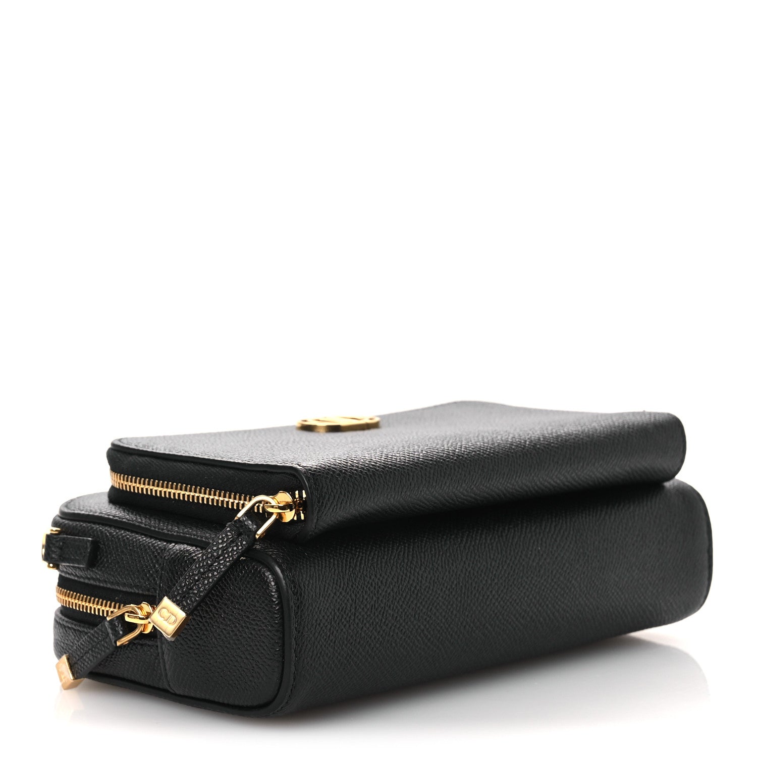 Christian Dior Grained Calfskin Caro Double Pouch Black 4 of 11