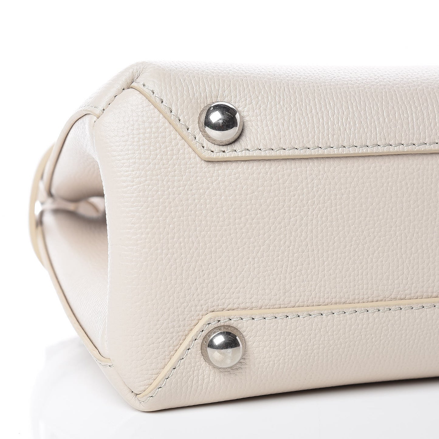 Grainy Calfskin House Check Small Banner Tote Limestone