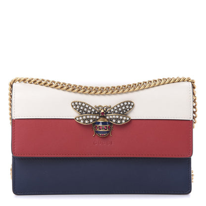 Gucci Calfskin Queen Margaret Chain Wallet Blue Agata Hibiscus Red Mystic White 1 of 10