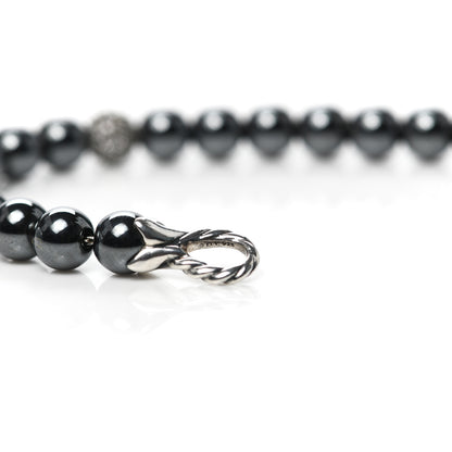 David Yurman Sterling Silver Diamond Hematine 6mm Spiritual Beads Bracelet 5 of 5