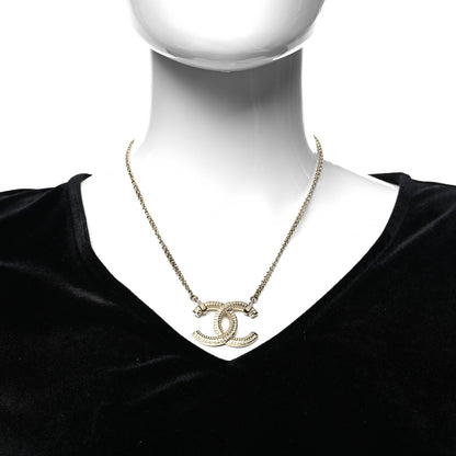 Chanel Crystal Logo CC Chain Necklace Gold 2 of 5