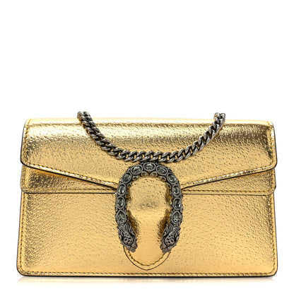 Gucci Metallic Calfskin Super Mini Dionysus Shoulder Bag Gold 1 of 12