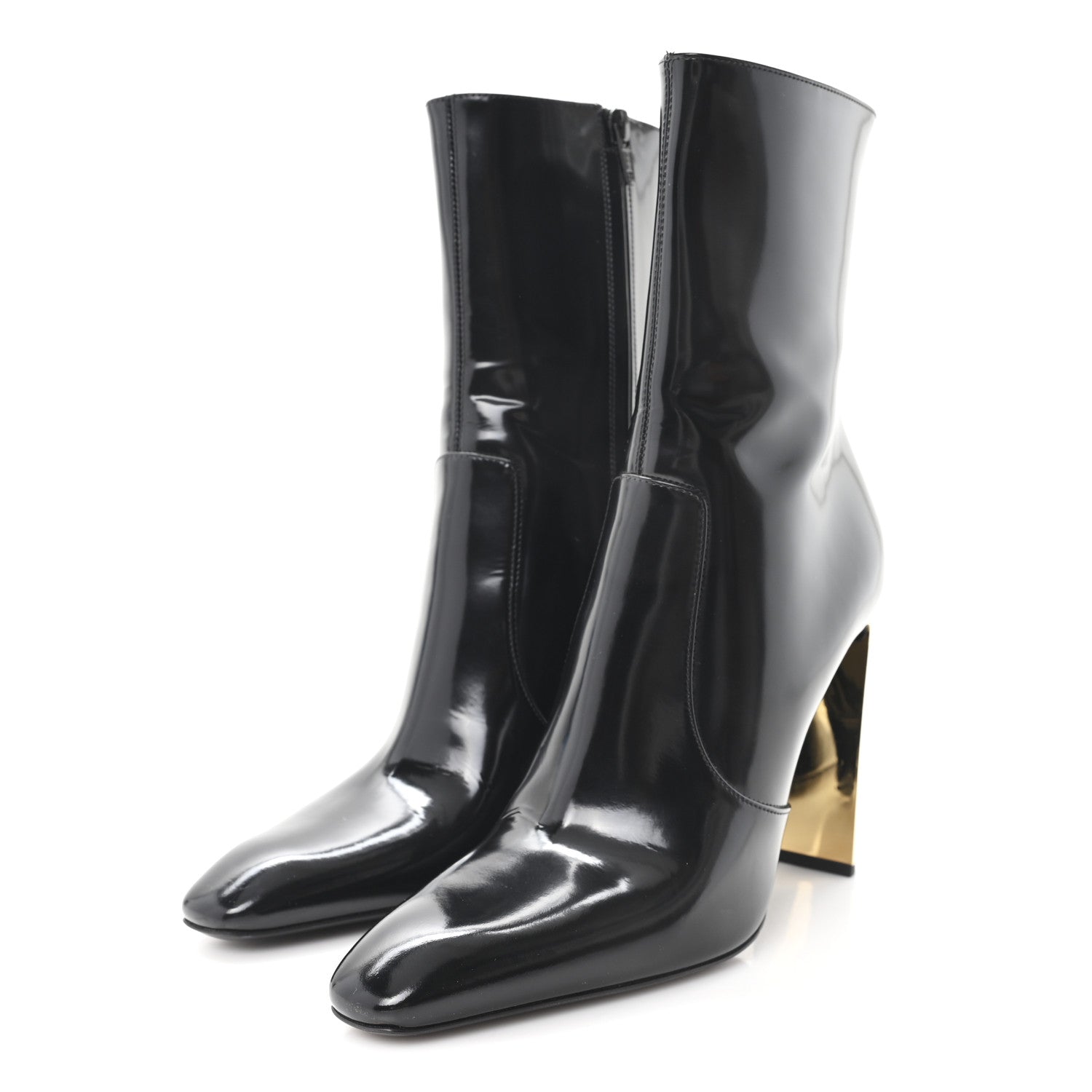 Saint Laurent Vitello Marilyn Auteuil 105 Ankle Zip Boots 40 Black 4 of 9