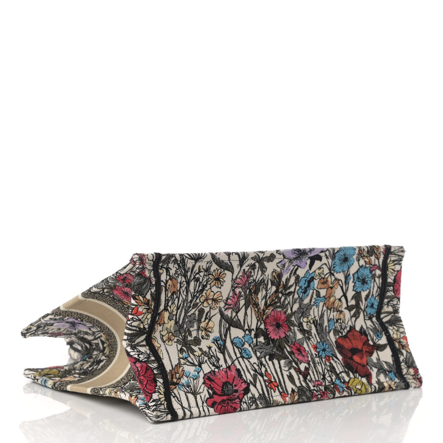 Canvas Embroidered Medium Mille Fleurs Book Tote Multicolor