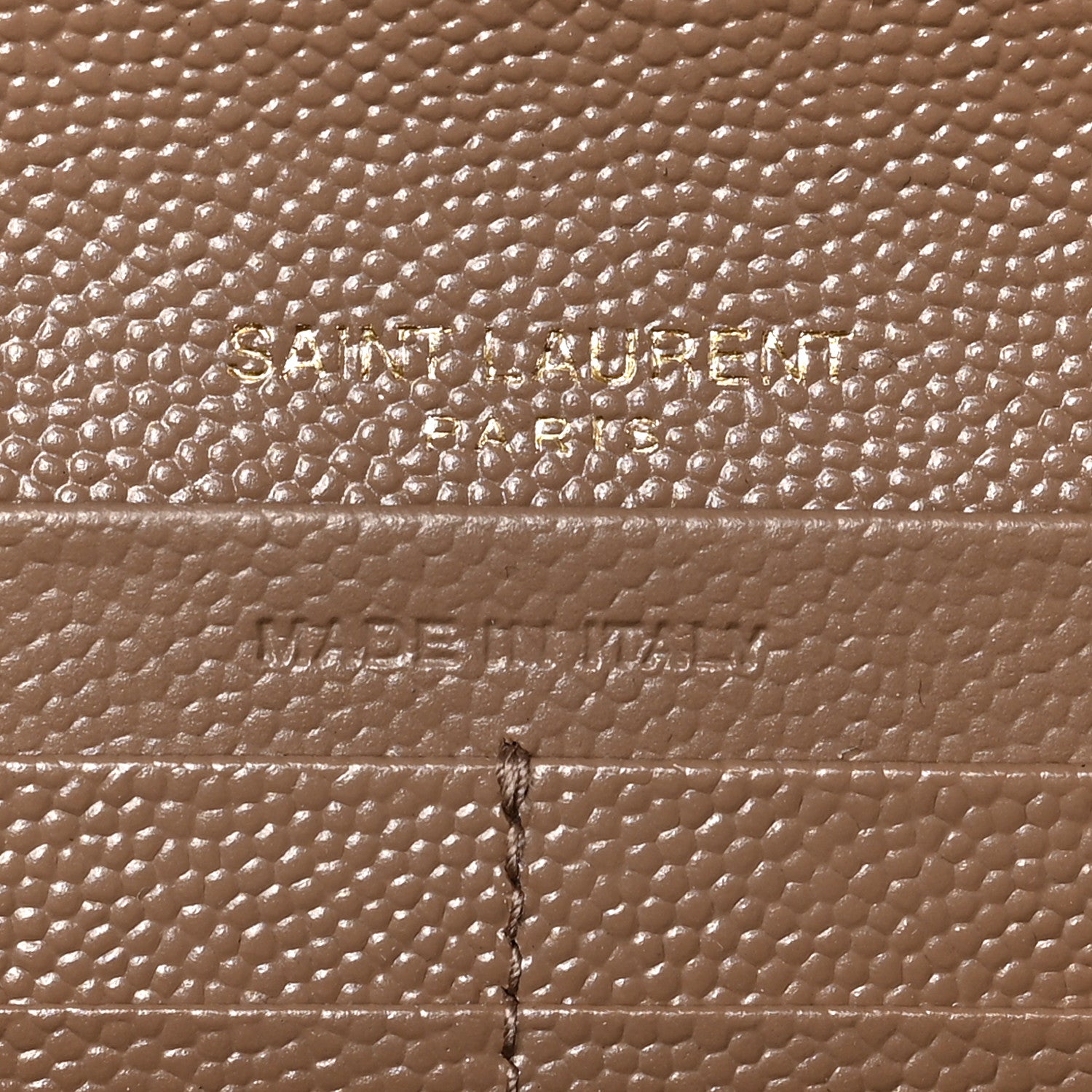 Saint Laurent Grain De Poudre Matelasse Chevron Monogram Flap Wallet Taupe 6 of 6