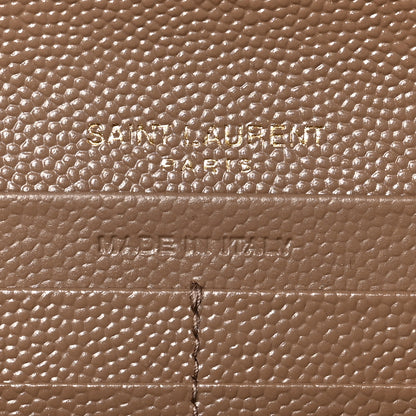 Saint Laurent Grain De Poudre Matelasse Chevron Monogram Flap Wallet Taupe 6 of 6