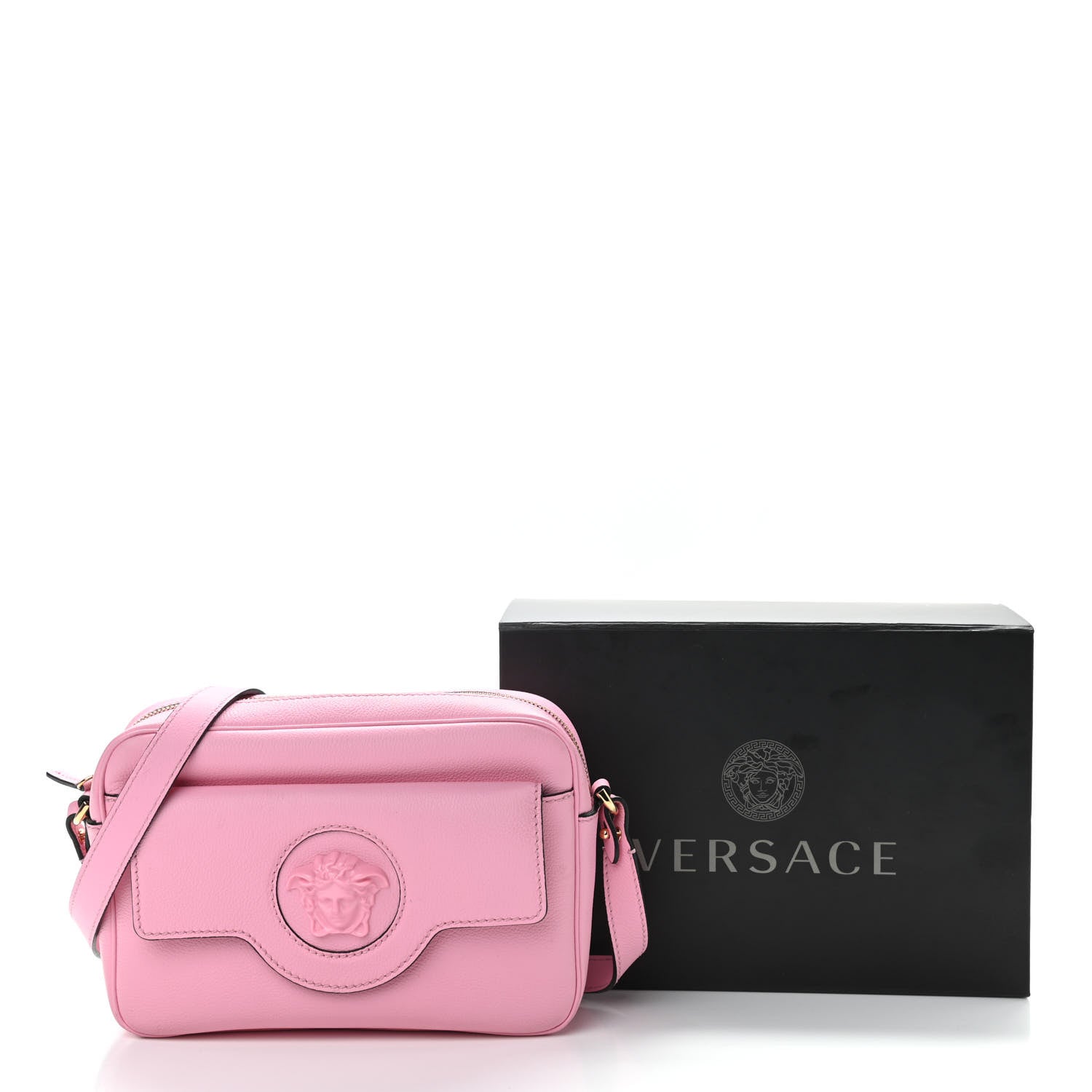 Versace Grained Calfskin Medusa Camera Bag Pink 11 of 11