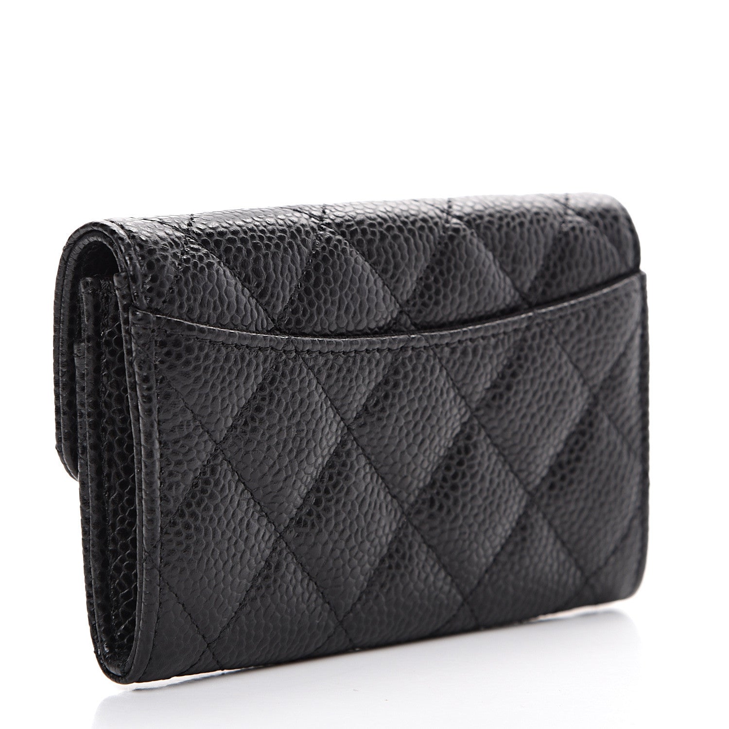 Chanel Caviar Quilted Flap Card Holder Wallet Black 2 of 8