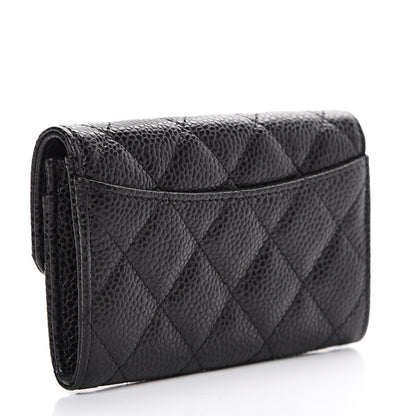 Chanel Caviar Quilted Flap Card Holder Wallet Black 2 of 8