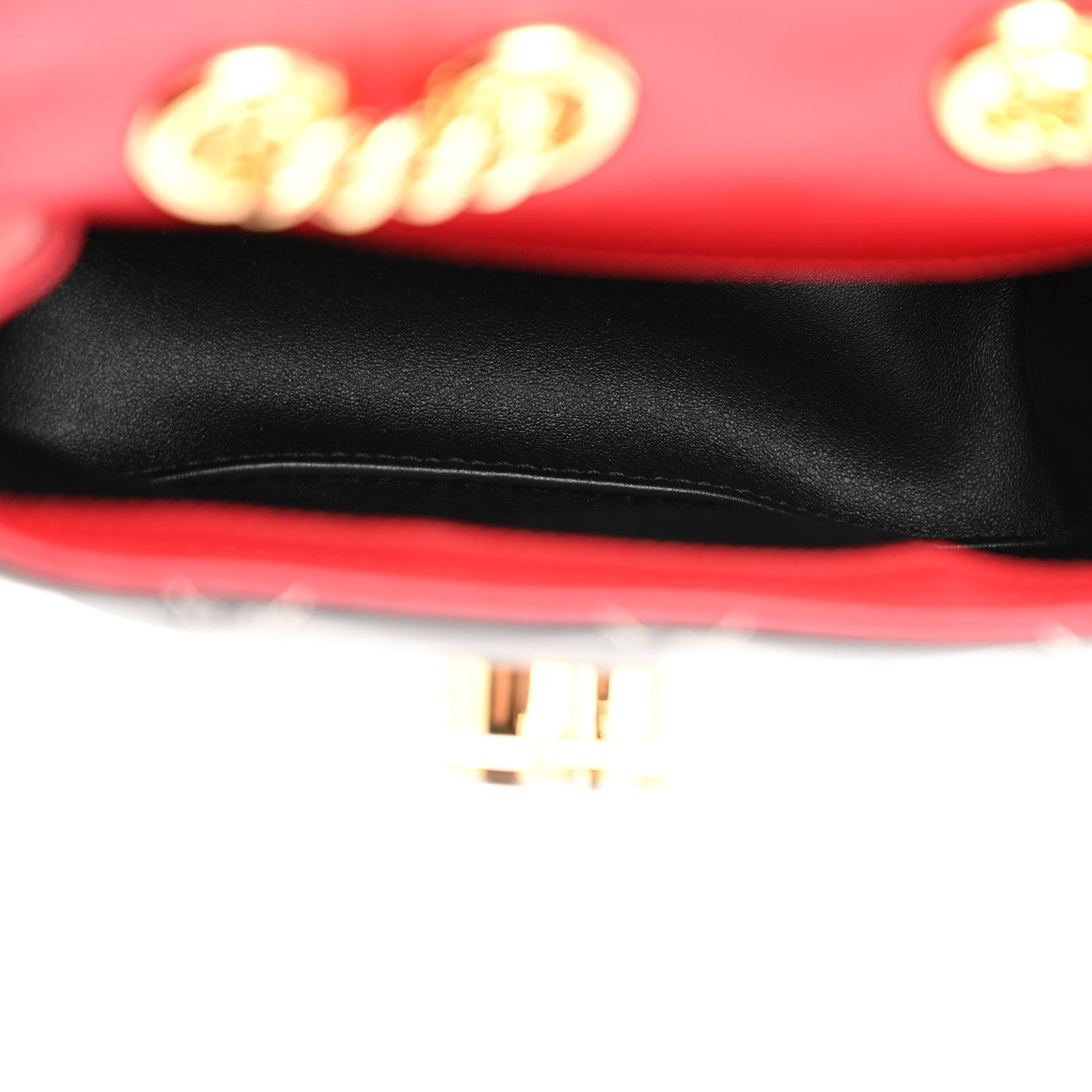 Gucci Calfskin Quilted Mini Deco Shoulder Bag Mystic White Red Black 5 of 11
