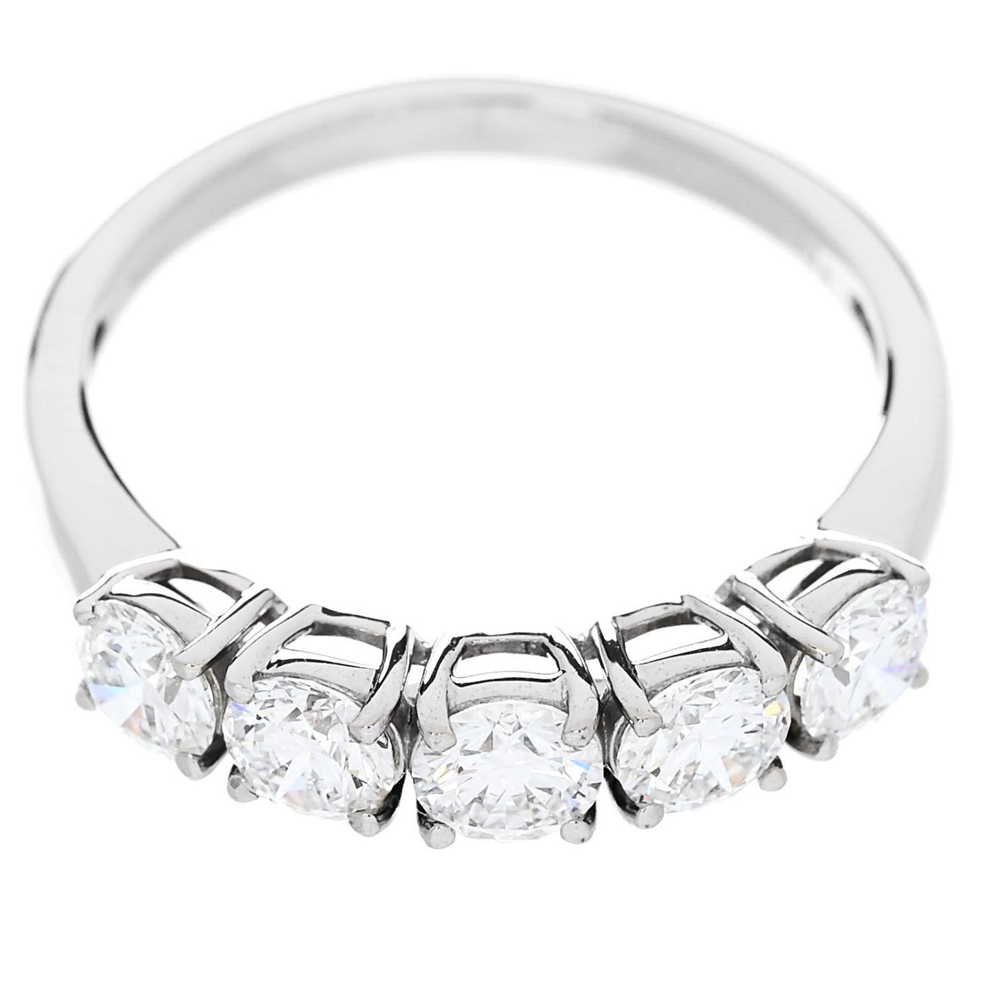 Platinum Diamond 1.04ct Half Eternity Band Ring 52 6