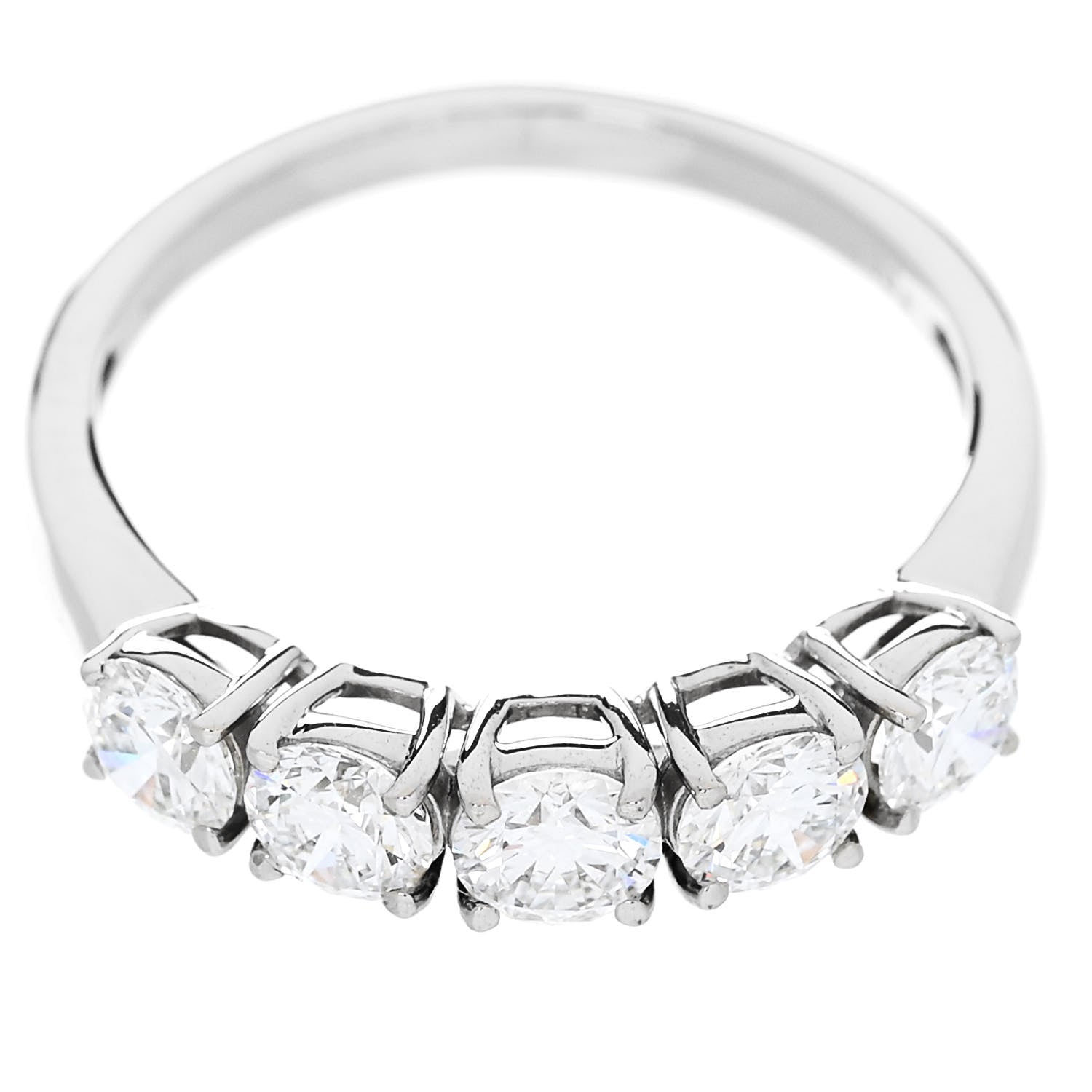 Parker & West by FASHIONPHILE Platinum Diamond 1.04ct Half Eternity Band Ring 52 6 7 of 10