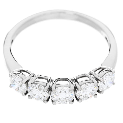 Parker & West by FASHIONPHILE Platinum Diamond 1.04ct Half Eternity Band Ring 52 6 7 of 10