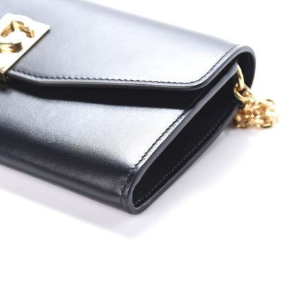 Celine Shiny Smooth Calfskin C Wallet On Chain Bag Black 9 of 9