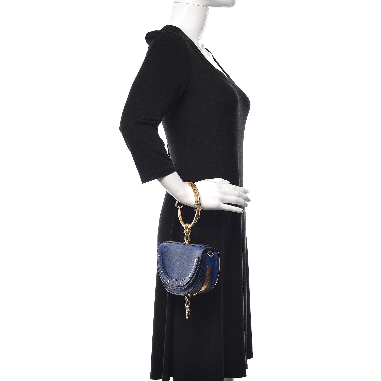 Chloe Calfskin Small Nile Bracelet Minaudiere Bag Majesty Blue 3 of 10