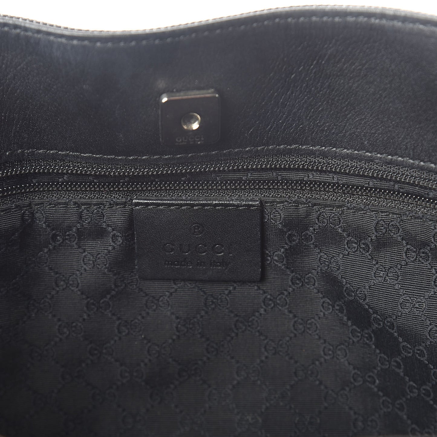 Denim Calfskin Web Tote Black