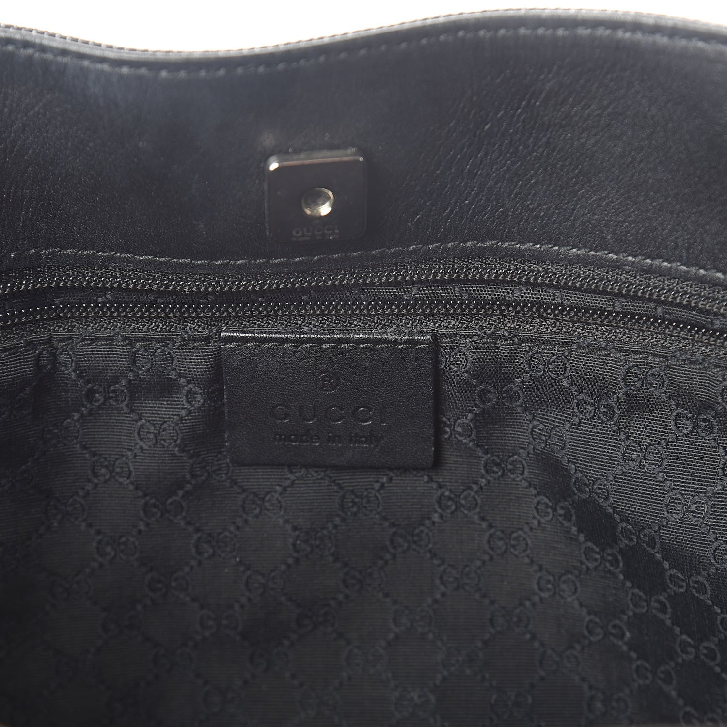 Gucci Denim Calfskin Web Tote Black 6 of 9