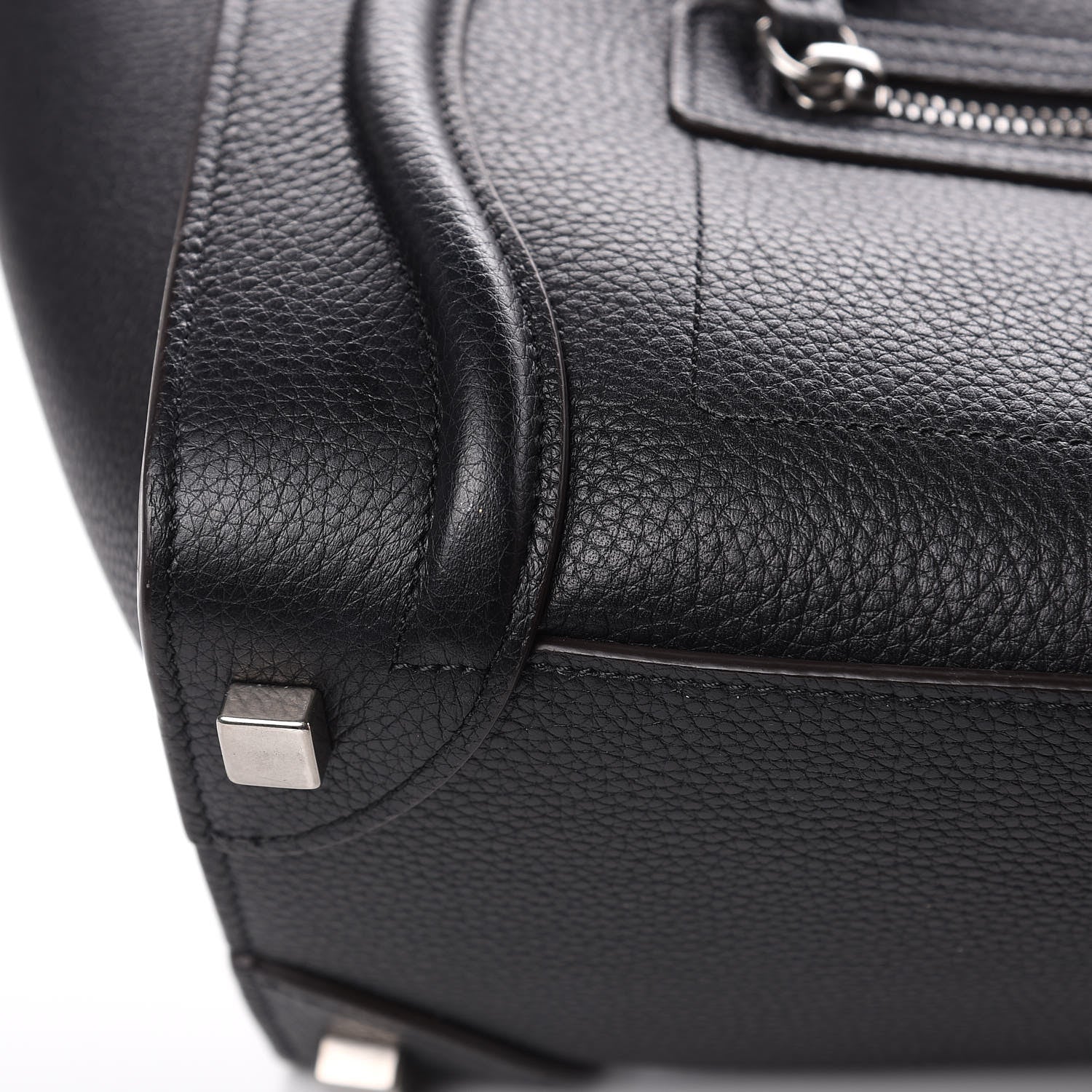 Celine Drummed Calfskin Micro Luggage Black 10 of 11