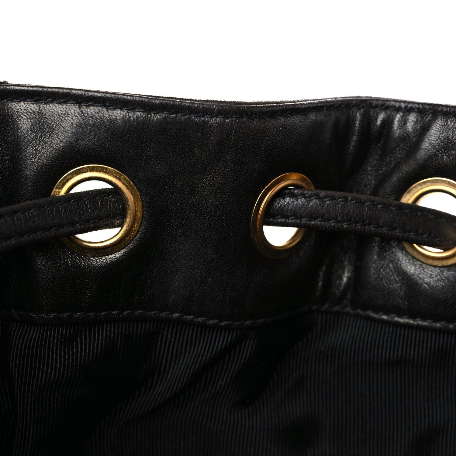 Chanel Lambskin Quilted Drawstring Backpack Black 8 of 21