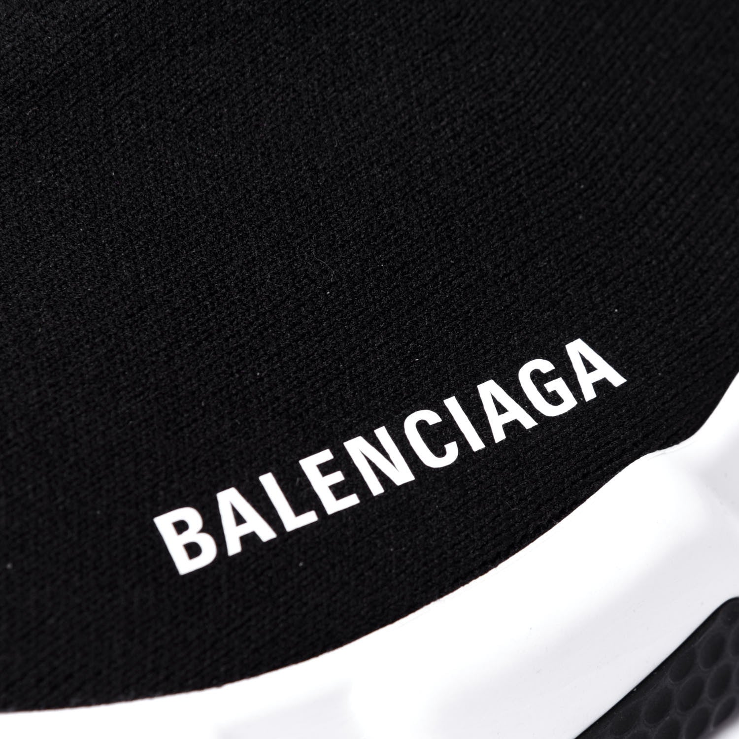 Balenciaga Neoprene Knit Womens Speed Sneakers 37 Black White 11 of 11