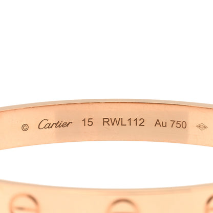 Cartier 18K Pink Gold LOVE Bracelet 15 3 of 5