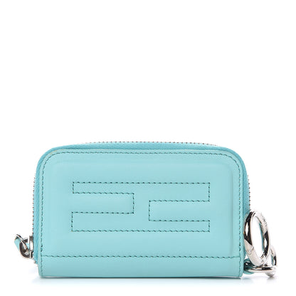 Fendi Vitello Flamingo Mini Zip Around Wallet Tiffany 1 of 10
