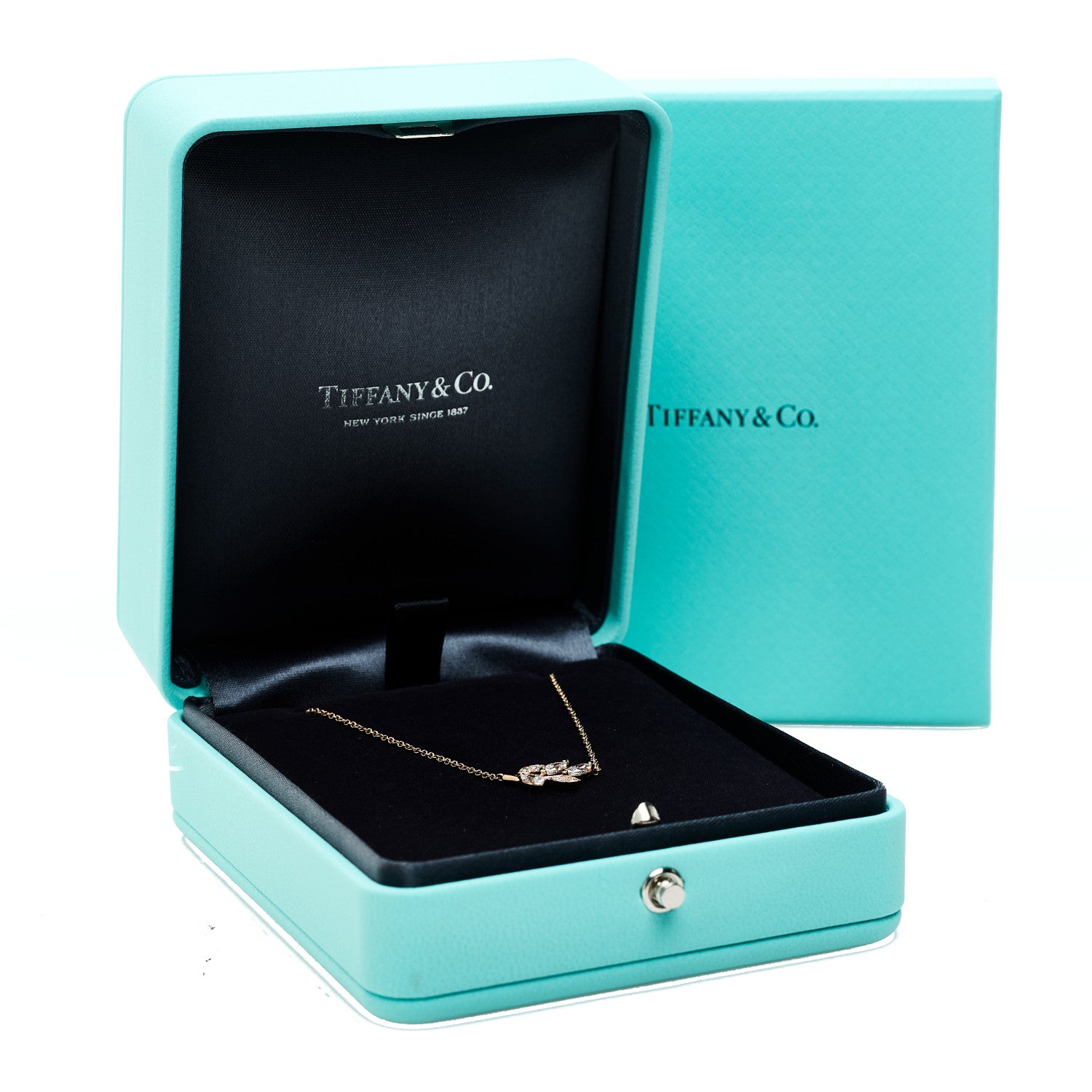 Tiffany 18K Rose Gold Diamond Victoria Vine Pendant Necklace 7 of 7