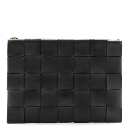 Bottega Veneta Nappa Maxi Intrecciato Small Cassette Flat Zip Pouch Black 1 of 8