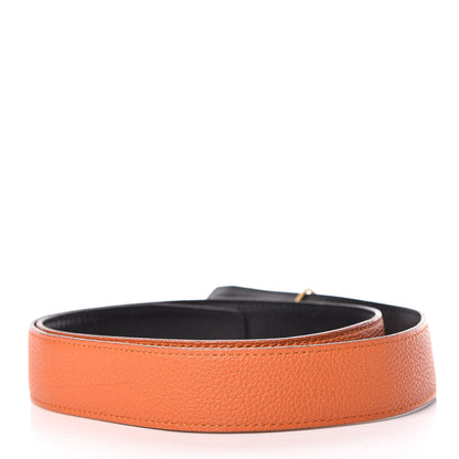 Hermes Swift Togo 32mm Constance Reversible H Belt 85 Black Orange 3 of 9