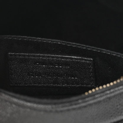 Saint Laurent Grain De Poudre Matelasse Chevron Quilted Round Vinyle Camera Bag Black 7 of 14