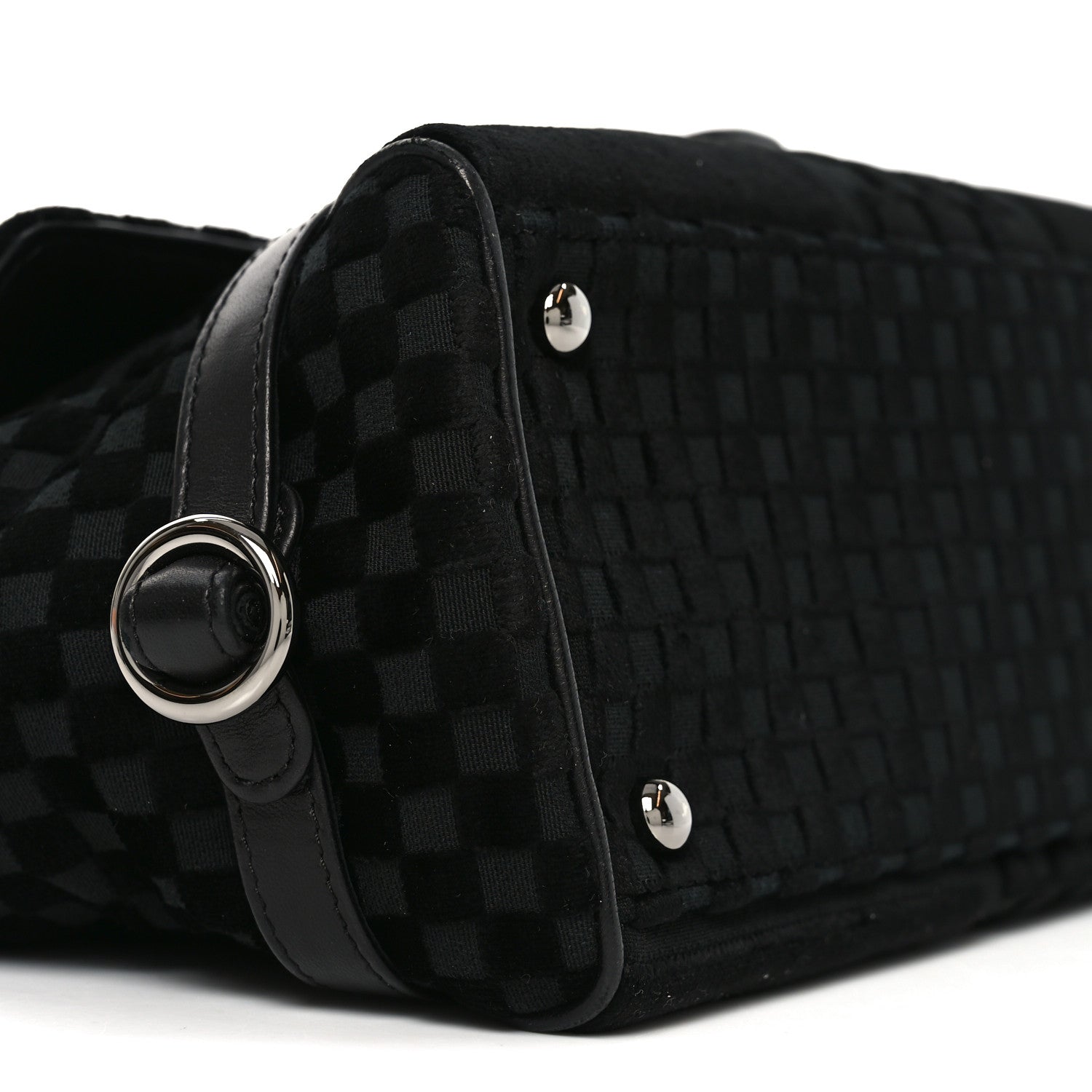 Chanel Velvet Checkered Flap Bag Black 9 of 10
