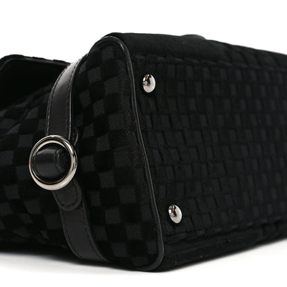 Chanel Velvet Checkered Flap Bag Black 9 of 10