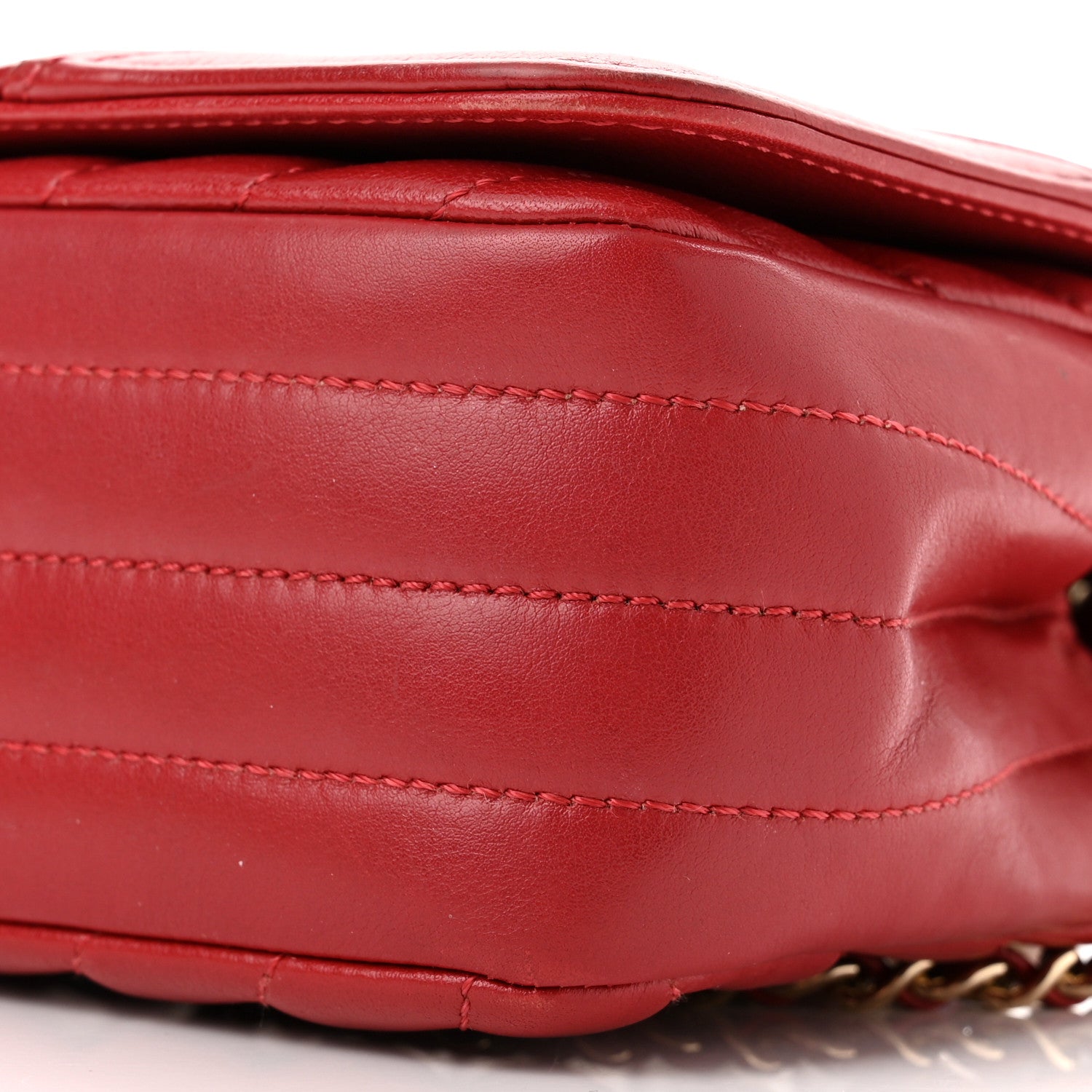 Chanel Calfskin Chevron Quilted Mini Statement Flap Red 10 of 11