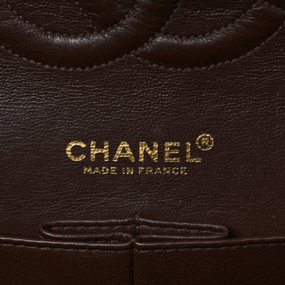 Chanel Lambskin Quilted Medium Double Flap Dark Brown 6 of 9