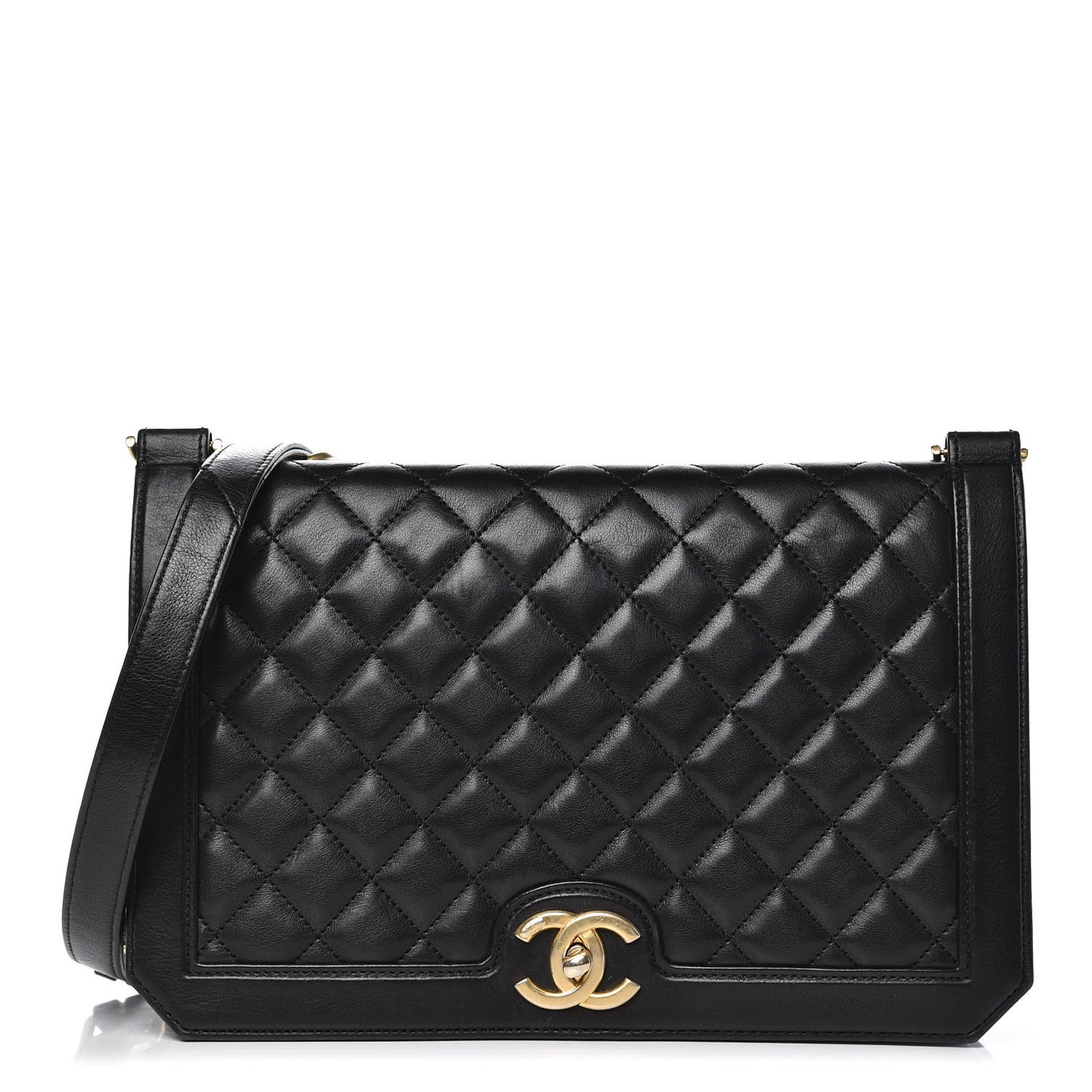 Lambskin Quilted Flap Bag Black