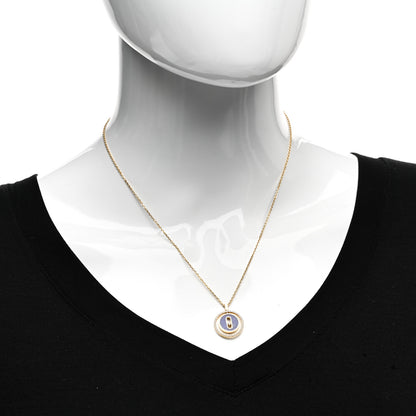 Messika 18K Yellow Gold Diamond Lapis Lazuli PM Lucky Move Pendant Necklace 2 of 5