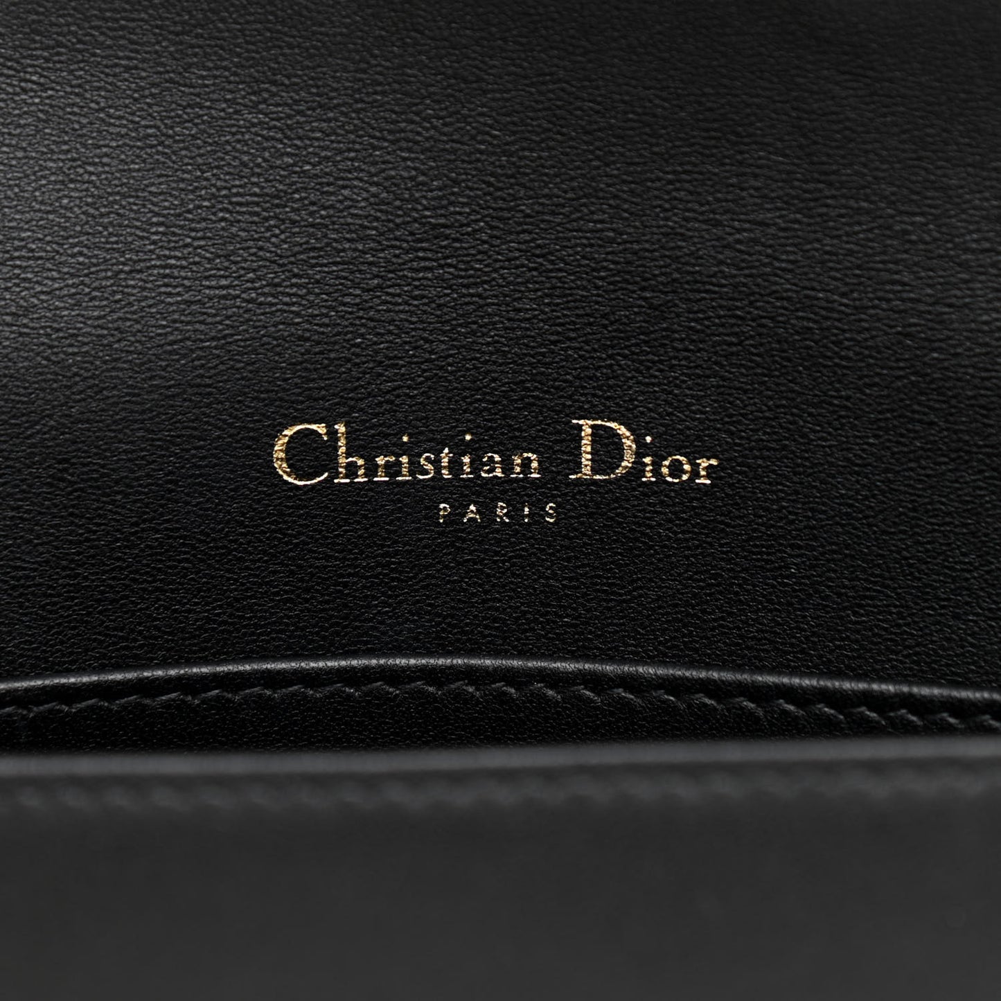 Lambskin Cannage Lady Dior Chain Wallet Black