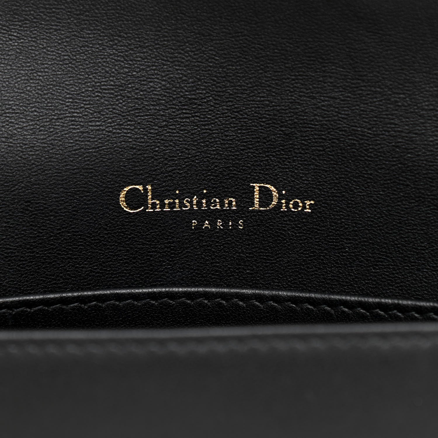 Christian Dior Lambskin Cannage Lady Dior Chain Wallet Black 7 of 13