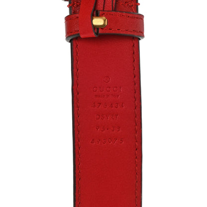 Gucci Calfskin Matelasse GG Marmont Belt Bag 95 38 Hibiscus Red 8 of 9