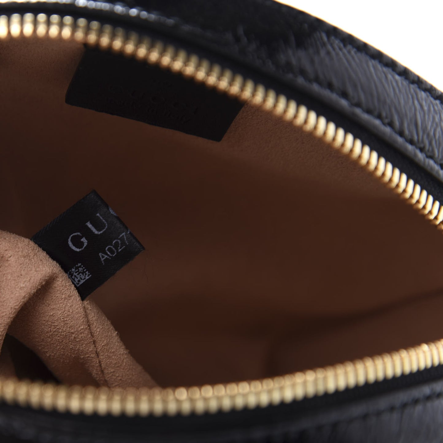 Suede Patent Web Mini Ophidia Round Shoulder Bag Black