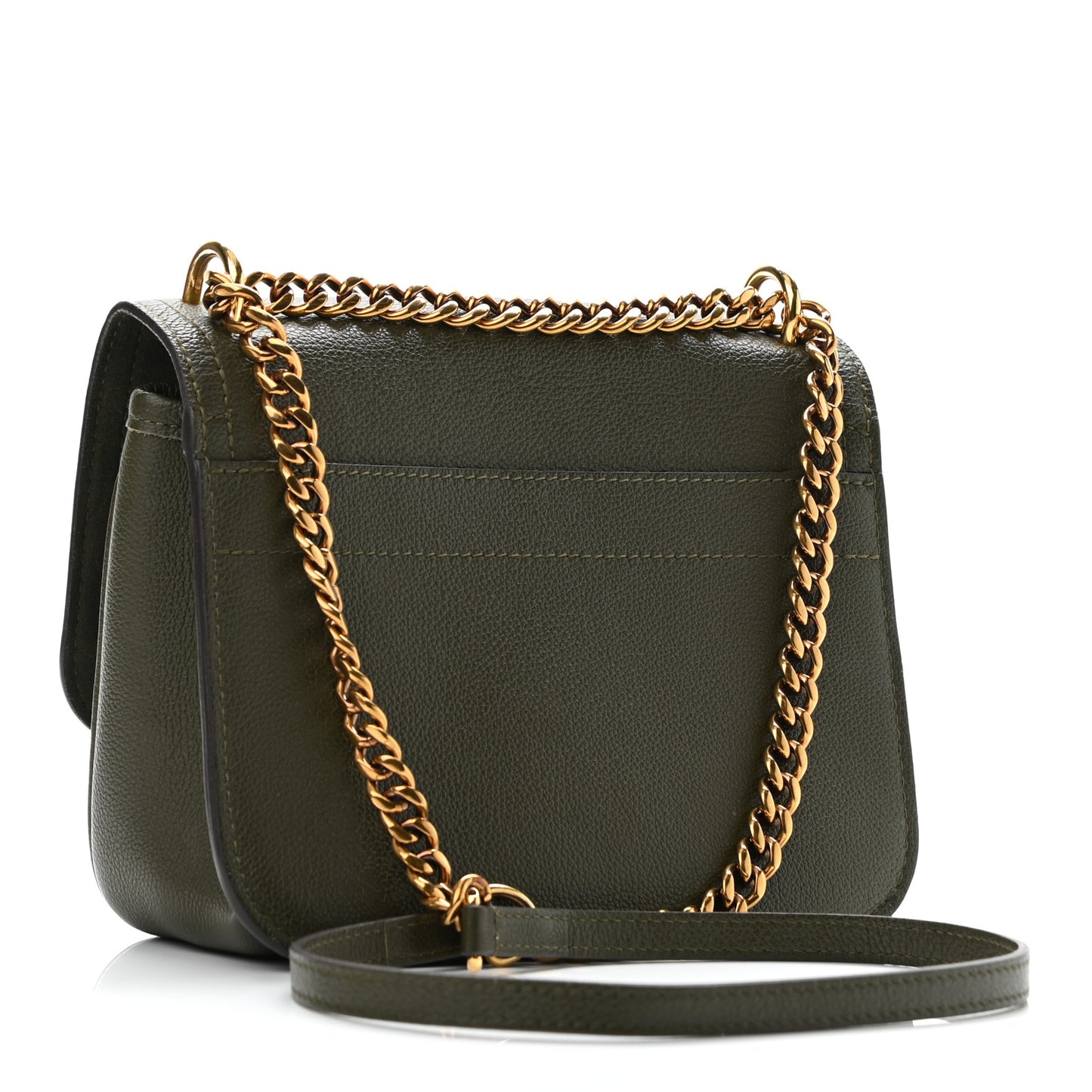 Grained Calfskin Lockme Chain Bag PM Kaki