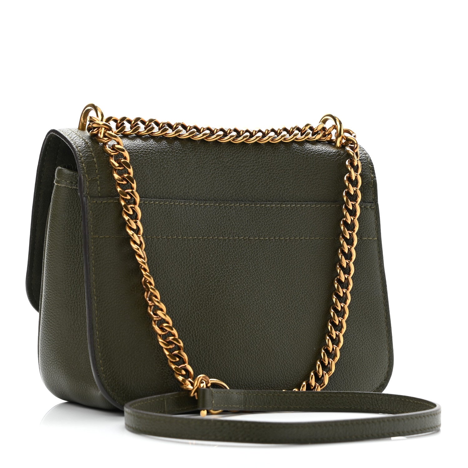 Louis Vuitton Grained Calfskin Lockme Chain Bag PM Kaki 2 of 8