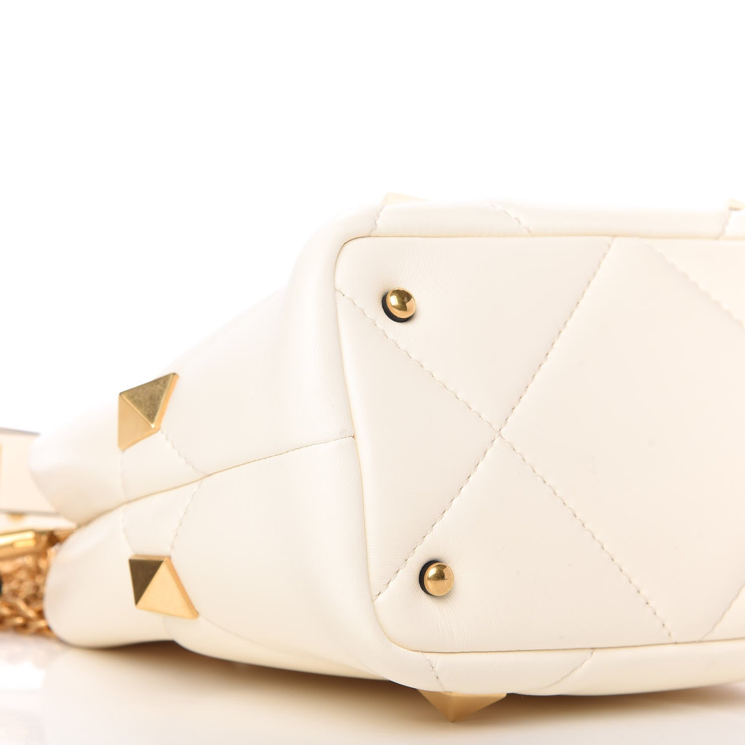 Valentino Garavani Nappa Small Roman Stud The Handle Bag Ivory 6 of 9