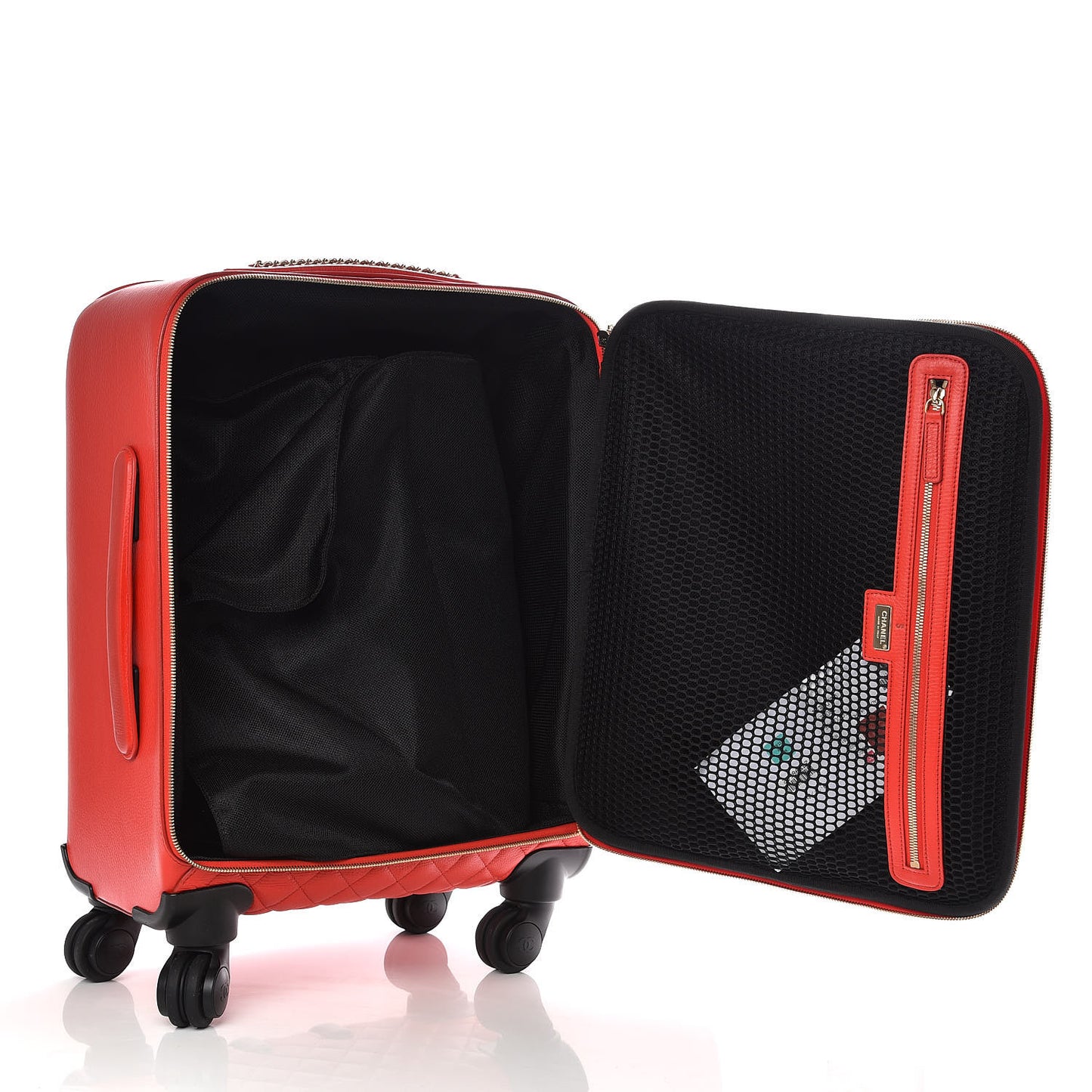 Calfskin Quilted Coco Case Trolley Red