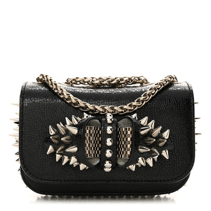 Christian Louboutin Jurassic Calfskin Spikes Sweety Charity NV Crossbody Bag Black Silver 1 of 9