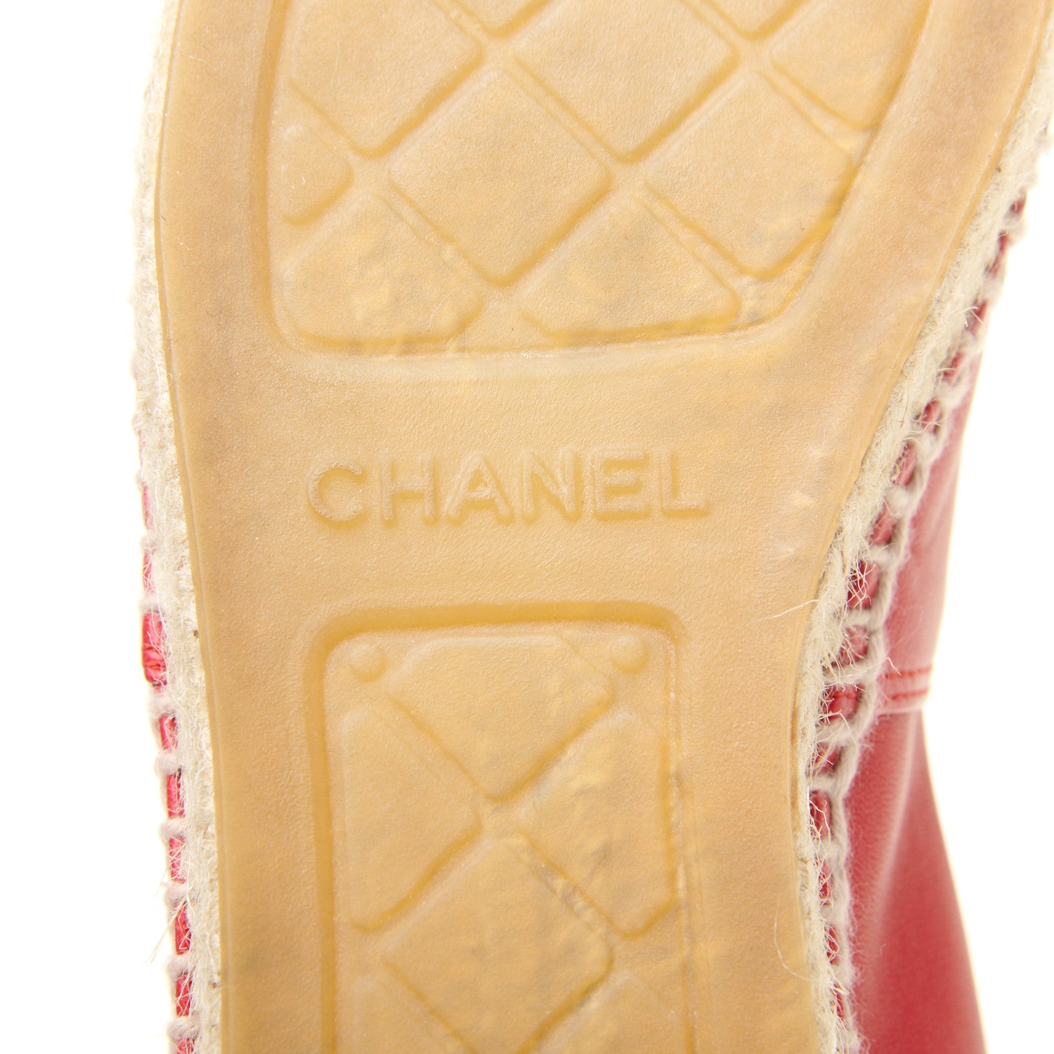 Chanel Lambskin CC Espadrilles 37 Red 10 of 10