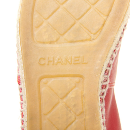 Chanel Lambskin CC Espadrilles 37 Red 10 of 10