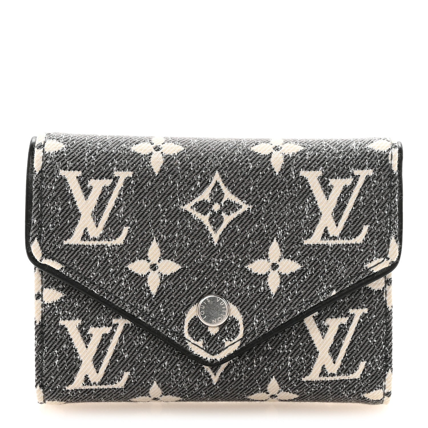 Louis Vuitton Denim Monogram Jacquard Victorine Wallet Grey 1 of 6