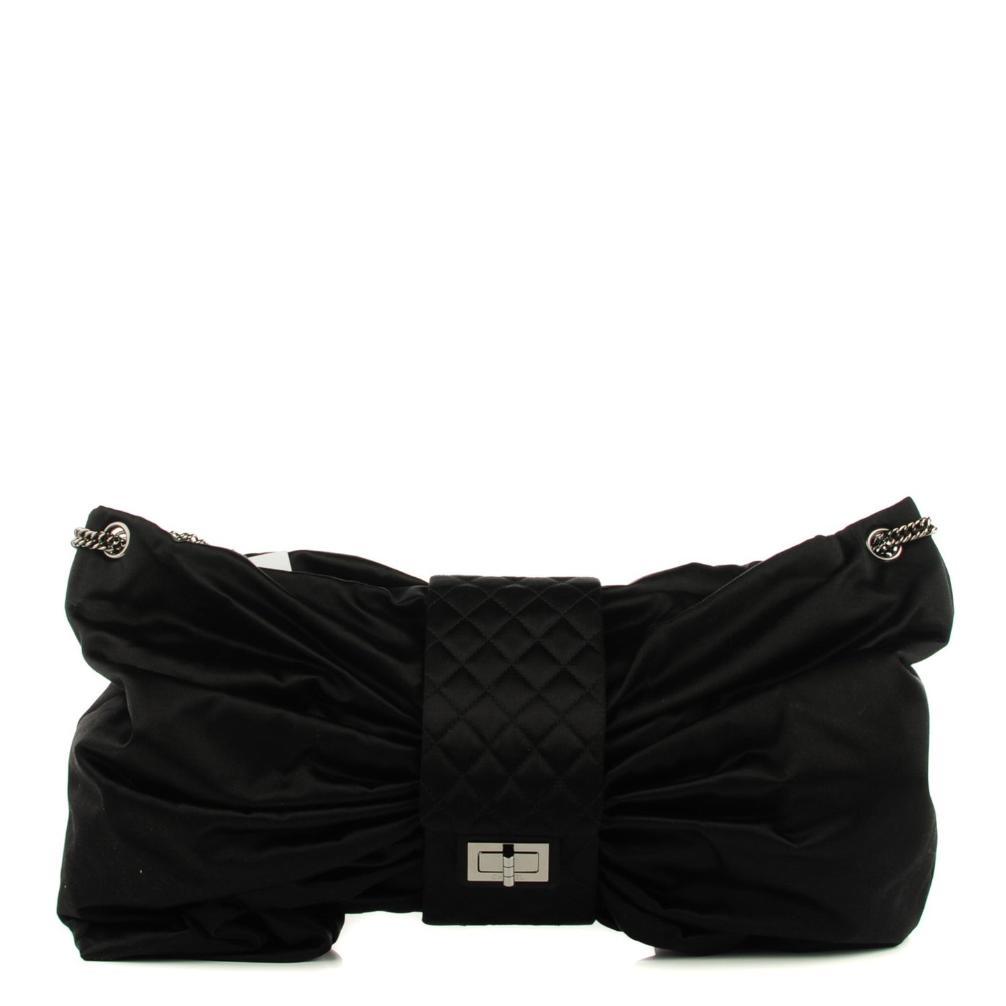 Satin Large Bow Bag Black